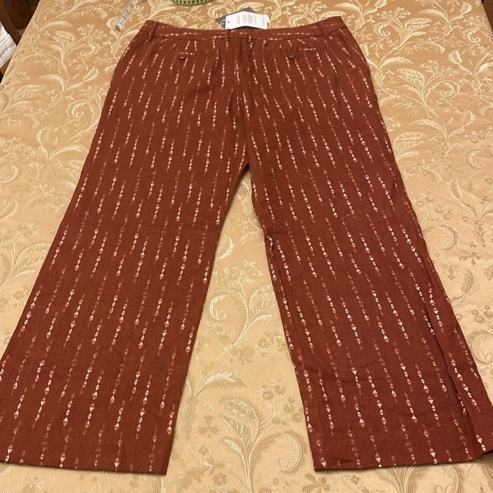 Garnet Hill Women’s Classic Linen Trouser size 14P NWT